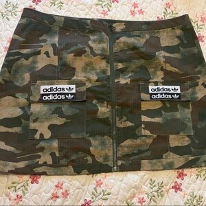 adidas Camo Zip-Front Utility Skirt in Green and Brown
